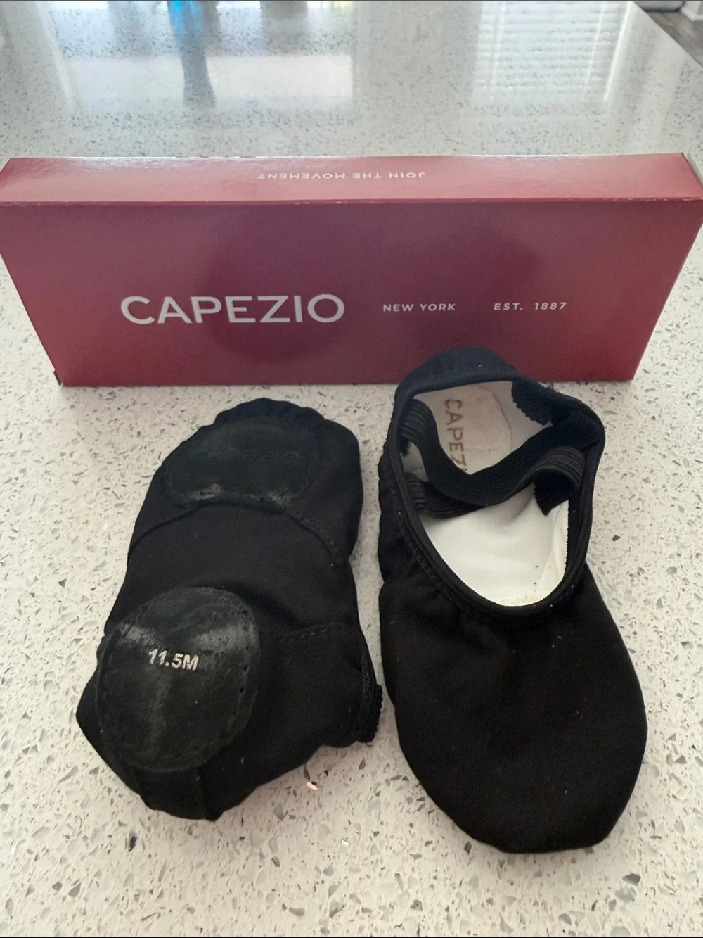 Capezio Kids Black Canvas Split-Sole Ballet Slippers